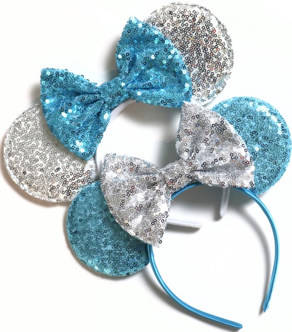 Cinderella Inspired Minnie Mouse Ears , Blue Mickey Mouse Ears, Princess Ears, Cinderella Minnie Ears, Cinderella Mickey Mouse Ears, Disney