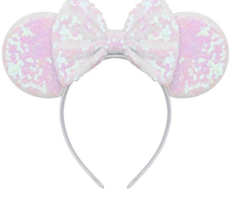 Rose Gold Sequin Mickey Minnie Ears / Rose Gold Minnie Mouse Ears / Silver Rose Gold / Rose Gold Headband / Cheerleading Worlds image 6