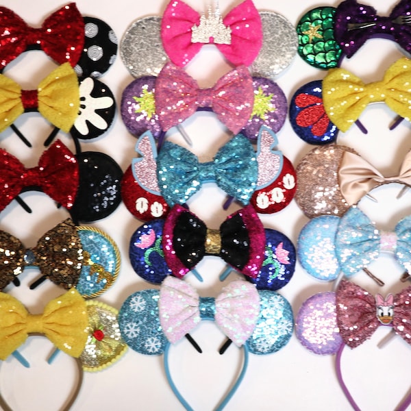 Princess Ears, mouse Ears, Princess headband, Cosplay headband,  Shiny Bows Mouse Ears Glitter Party Princess Decoration Cosplay Costume