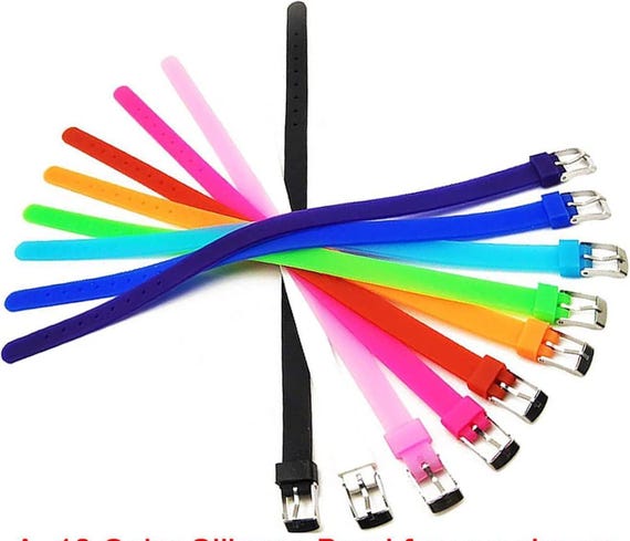 mixed silicone bracelet Silicone Adjustable Bracelet Fits DIY 8mm Letters and Charms