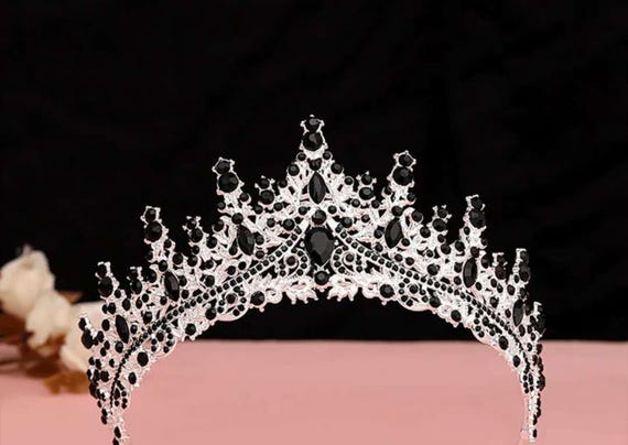 Black silver blue red green crown wicked Women Crystal Queen Crown Rhinestone Tiara for Girl Bride Wedding Hair Accessories for bridal