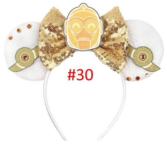 C-3PO Inspired Minnie Ears, Disney Ears, Star wars Ears, Black Mouse Ears, Mickey Mouse Ears, Disneyland Ears, Droid ears