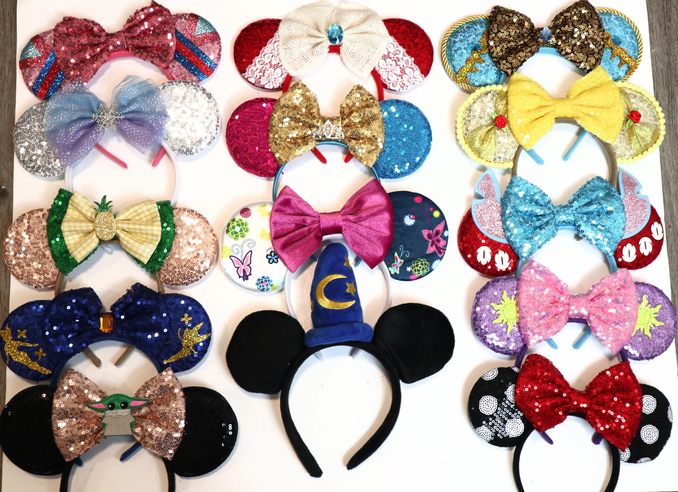24 pc* Minnie Mickey Mouse Ears Headbands Black Pink Bows Birthday Favors  Cute