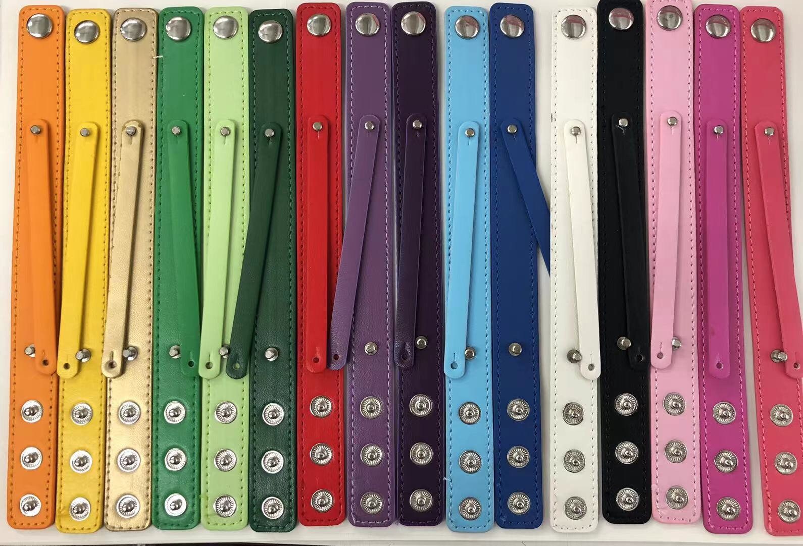 Your Choice New Faux Leather Wrist Slide Snap Bracelet / Bangle Style…