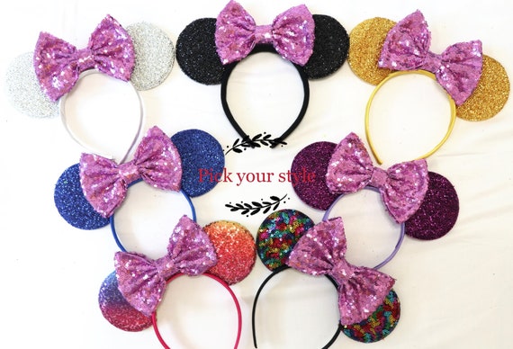 Purple Minnie Mouse Ears, Purple Disney Ears, Purple Minnie Ears Headband, Lilac Minnie Ears, Purple Mickey Ears, Purple Disneyland Ears