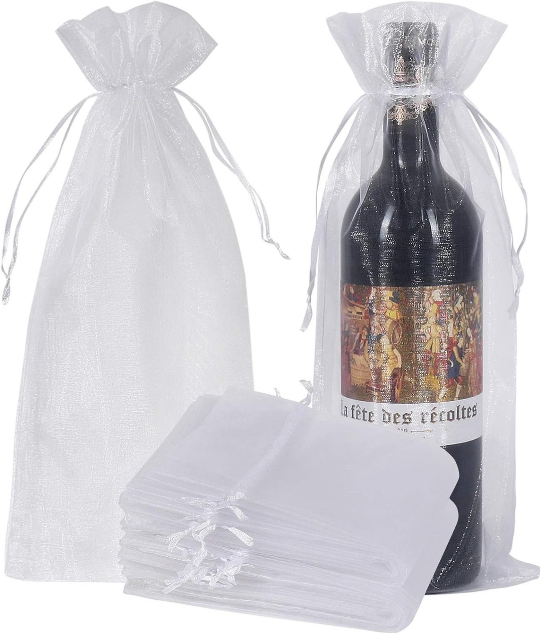 thumbnail image 2 of 50pcs Organza Wine Bottle Gift Bags - Christmas Lebanon 2 of 13