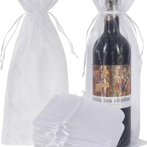12x Organza Jewelry Gift Bag 6 x 14 for Wine Bottle Gift Bags with Drawstring for Wedding Festival /wine bottle bags / bags for wine