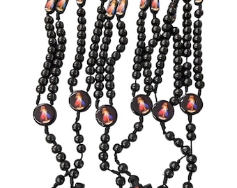 12 x black wood rosary  Funeral Favors Rosaries Recuerdos Para Funeral Rosarios De Madera/memorial condolence.Recuerdos memorials