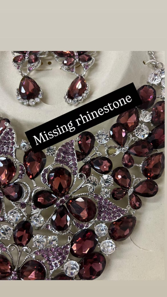 broken missing rhinestone statement jewelry set DIY Lot Craft Rhinestones Bling Upcycle Repair
