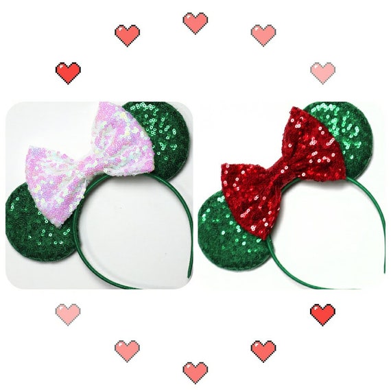 St Patricks Day Ears, Green Disney Ears, Green Minnie Ears Headband, Green Wedding Minnie Ears, Green Mickey Ears, Green Disneyland Ears