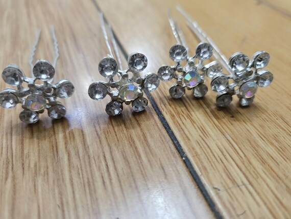 Set of 6 Rhinestone Faux Pearl Hair Pin use for Wedding Bouquet, Flower Embellishment, Wedding Favor, Bridal Hair Pin 28mm, Hair Jewelry