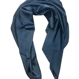 Black Large Square Satin Head Scarf - Silk Hair Scarf Square Hair Bandanas Large Scarf Sleeping Head Wraps for woman  /35&quot; x 35