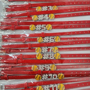 Softball player numbers  Bracelets for Softball Team Gifts, Gifts for Softball Awards Banquet, Softball team gift , Softball mickey ears