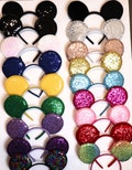 Mickey Minnie Mouse Ears Headband /Black/ Silver/Mickey ears no bow diy Minnie /  Ears for boy / Bulk Mickey Ears Party Supplies/