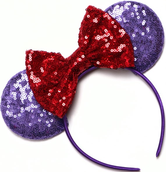 New Disney Parks Authentic Purple Potion Sequin Minnie Mouse Ears Headband
