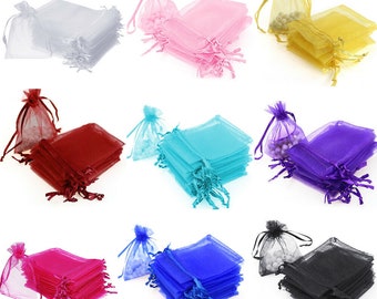 Set of 12 organza Bag 3"x 4" 4"x5" 5"x7" 6"x9" Wedding Favor Bags, Party Favor Bags, Bags Jewelry Candy Packing Pouch Drawstring Bag