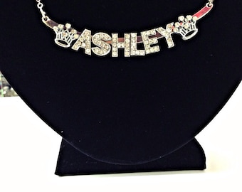 Rhinestone Name Necklace / Name Plate 