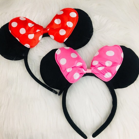 Set of 2 Mickey Minnie Mouse Ears Headband / Disney Ears Headband / Mickey Ears, Minnie Headbands, Mickey Headbands, Birthday Favors