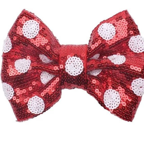 Large 5 inches polka dot  sequin red bow,disney minnie sequin bows,Red bows,Holiday bow diy Bows, Soft Bows, Wholesale Bows/ NO CLIPS