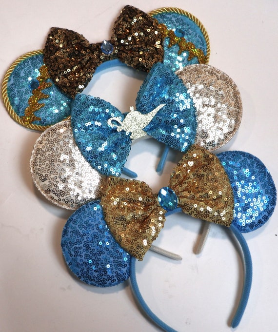 Jasmine Inspired Minnie Mouse Ears, Minnie Ears, Princess Ears, Magic Lamp  Mouse Ears, Halloween cosplay Blue Minnie Ears