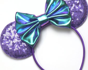 Poción Púrpura Minnie Mouse Orejas, Púrpura Disney Orejas, Púrpura Minnie Orejas Diadema, Púrpura Minnie Orejas, 50 aniversario