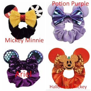 CLEARANCE Mickey Mouse Scrunchie, Minnie Mouse Ears, Black Scrunchies, Disney Scrunchies, Hair Tie, Cute Hair Accessories, Messy Bun image 3