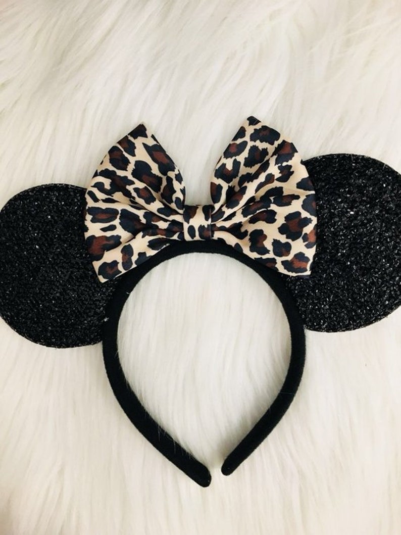 Boy Girls Mouse Ears Headband/Family Trip/Disney Party / Theme Party / Disney Ears Headband/Princess Headband/One Size Fits All/DIY Mouse Leopard Bow