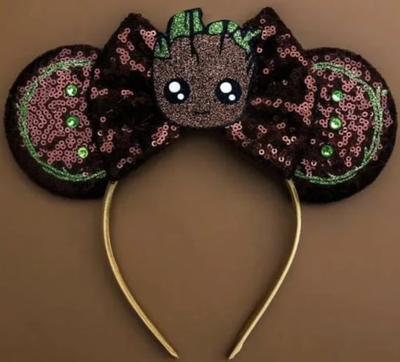 Groot Minnie Mouse Ears Headband / Groot Campus Mickey Ears / Guardians of the Galaxy Minnie ears / I Am Groot ears