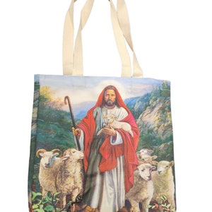 Immaculate Heart of Mary Tote Bag, Reusable Shopping Bag, lady of Guadalupe, St Jude, Sacred Heart & Our Father, holy family, church gifts,  Good Shepherd