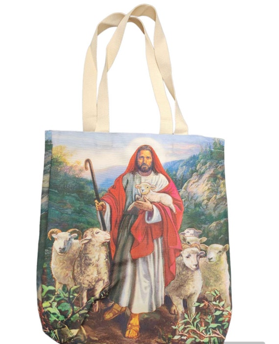 Christ Jesus, The Good Shepherd Tote Bag _ Craft Bag, shopping bag, Prayer Bag, Catholic Bags, Gifts for Mom, Christmas gift