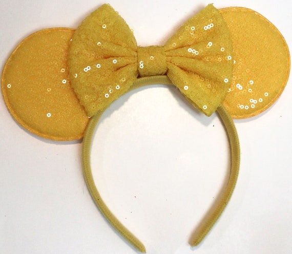 Yellow Minnie Mouse Ears, Yellow Disney Ears, Yellow Minnie Ears Headband, Yellow Minnie Ears, Yellow Mickey Ears, Yellow Disneyland Ears