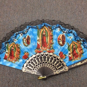Vintage Inspired Lady of Guadalupe Virgin or Saint Jude favor gift for Church Party /Baptism Favor /Table Setting /Religious hand fan