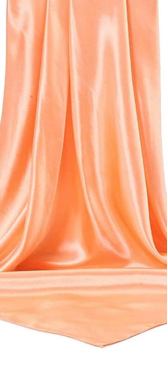 Peach Large Square Satin Head Scarf - Silk Hair Scarf Square Hair Bandanas Large Scarf Sleeping Head Wraps for woman