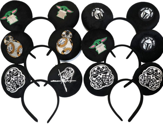 S Wars Minnie Ears, Yoda Minnie Ears, Darth Vader Ears, Mandalorian Minnie Mouse Ears, Mickey Mouse Ears, Disneyland Mouse Ears