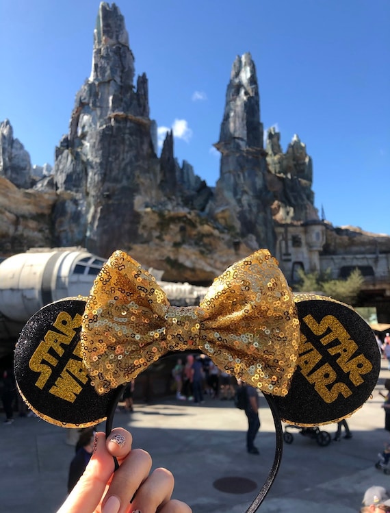 Gold Star Wars Minnie Ears, Disney Ears, Star Wars Mickey Mouse Ears, Gold Mouse Ears, Mickey Mouse Ears, Darth Vader Mickey Mouse Ears