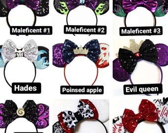 Maleficent Inspired Ears Inspired Minnie Mouse Ears Headband / evil queen Minnie Ears / Halloween Minnie Ears / villain Disney mickey ears