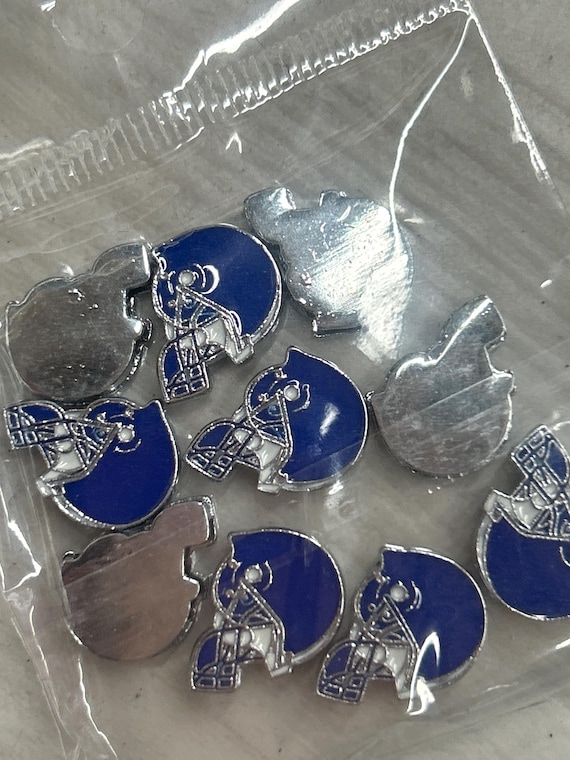 Set of 10pc Blue red black or brown Football Helmet Slide Charm Fits 8mm Wristband for Jewelry / Crafting
