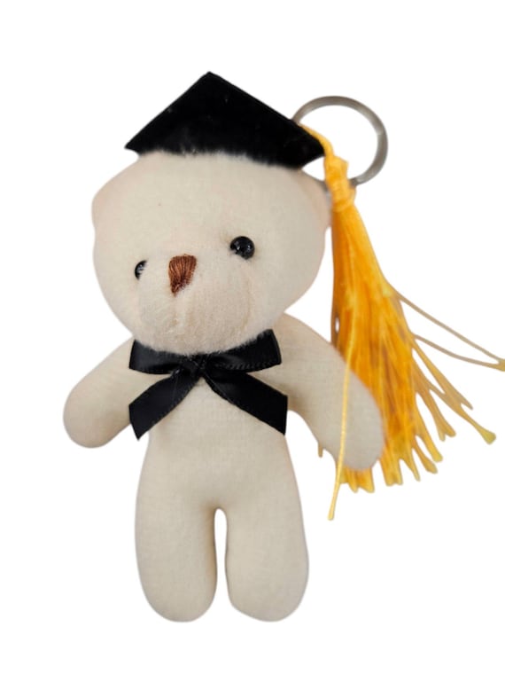 Set of 12  x bulk lot Graduation teddy bear class of 2025 Faux Fur Keychain Baby Shower Favor / Game Prize / Party Favor / Guest Gift idea
