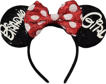 Orecchie di Topolino e Minnie per la festeggiata, cerchietto per festeggiata, orecchie da Topolino per il compleanno, cerchietto per addio al nubilato, orecchie Disney per il compleanno,