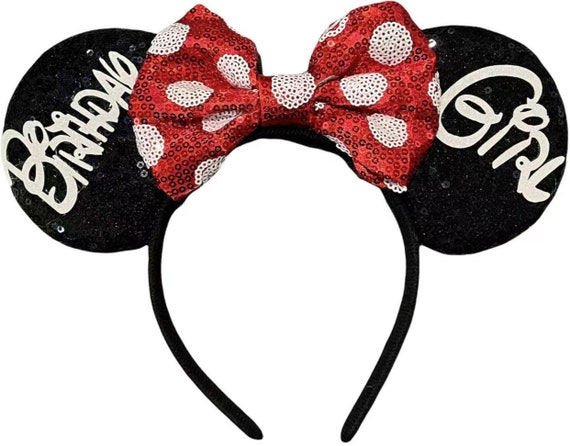 Birthday Girl Mickey Minnie Mouse Ears, Birthday girl headband, Birthday Mouse Ears, Bachelorette Party Headband, Birthday Disney Ears,