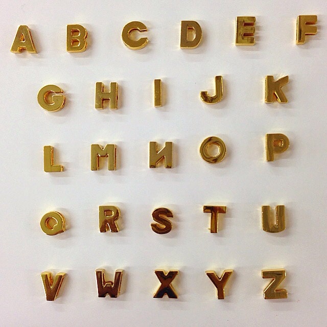  CALOZITO Custom Gold Color A-Z Initial Letters For