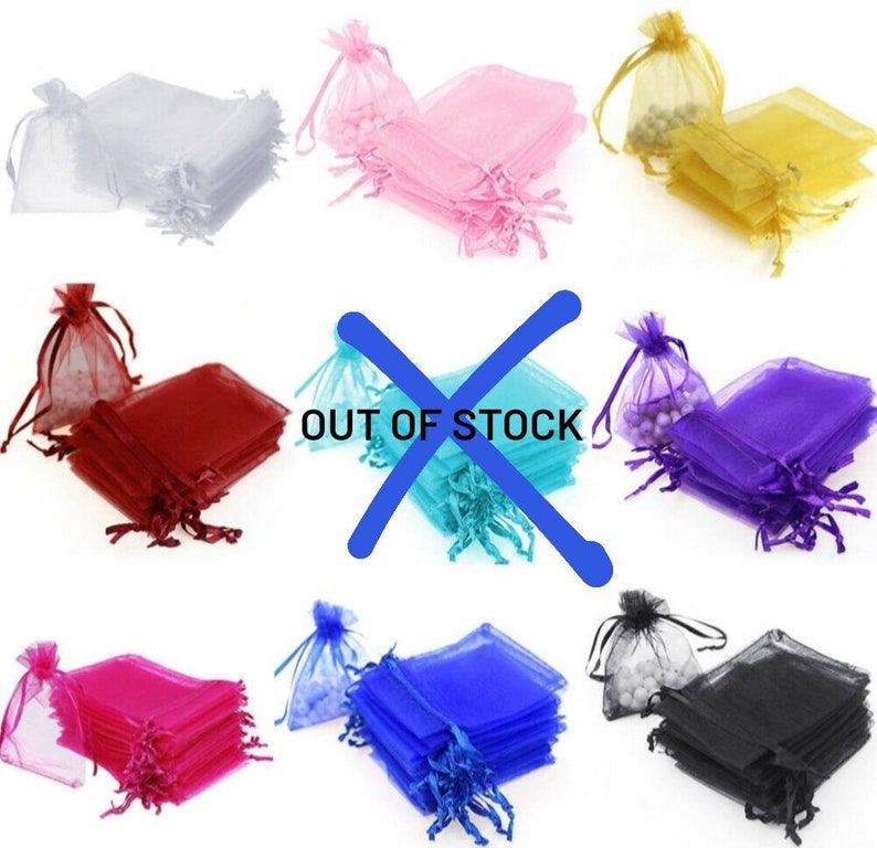 Set of 12 organza Bag 3x 4 4x5 5x7 6x9 Wedding Favor Bags, Party Favor Bags, Bags Jewelry Candy Packing Pouch Drawstring Bag image 2