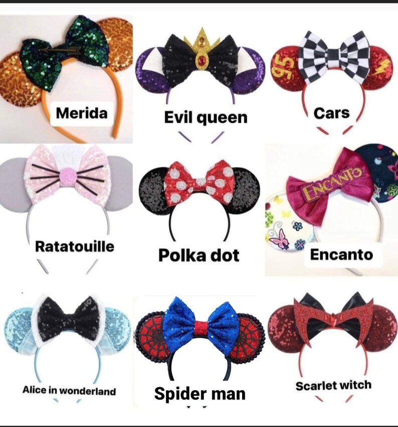 Oreilles de princesse, oreilles de Minnie, bandeau de princesse, oreilles de Mickey pour garçon, oreilles de Mickey cosplay, oreilles de souris pour Halloween, fête d'anniversaire Mickey Minnie image 5