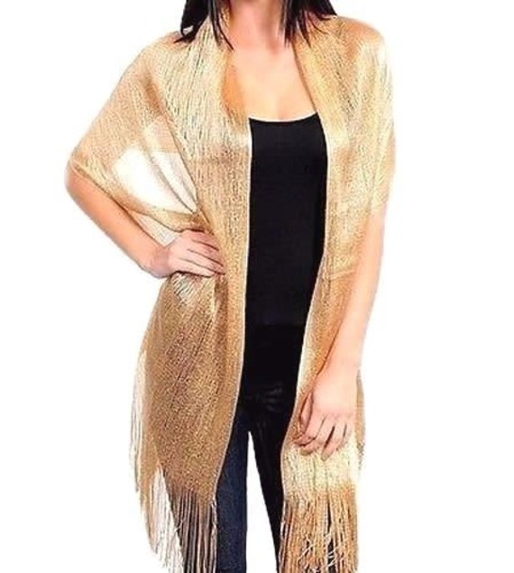 Gold Glitter Scarf Shawl / Mothers Day Gift / Wedding Favor Gift / Evening Prom Accessories / Bridal Accessories Evening Prom Shawl