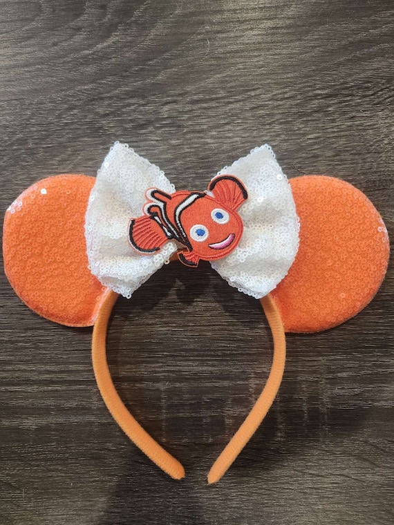 Nemo Inspired Minnie Ears| Finding Nemo | Nemo Inspired Mickey Ears / Just keep Swimming Halloween Ears Orange Mickey Ears / Disney Party