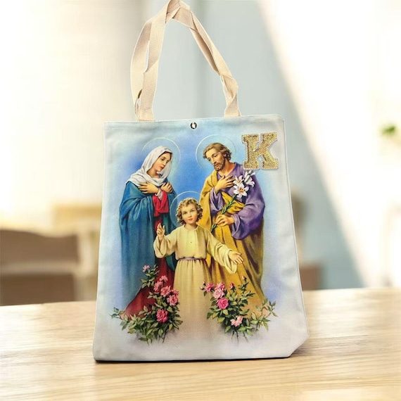 Holy family Guadalupe personalized Tote shopping Bag - religious Christmas Gift for everyone, Bible Study, Religious Gift,