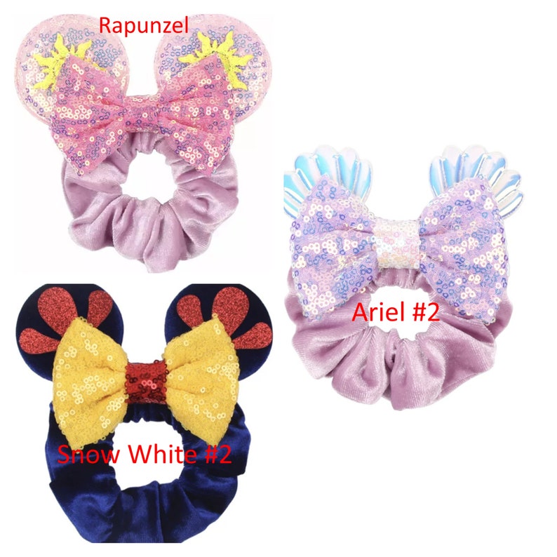 CLEARANCE Mickey Mouse Scrunchie, Minnie Mouse Ears, Black Scrunchies, Disney Scrunchies, Hair Tie, Cute Hair Accessories, Messy Bun image 8