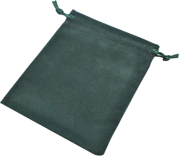 Set of 12 green bags 5"x7" "Wedding Favor Bags, Party Favor Bags, velvet Gift Bags Wedding Jute Bag Wedding party favor