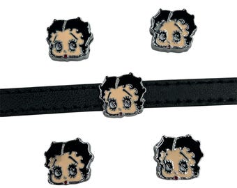 Set of 10pc American girl Betty boop , girly , swimming Slide Charm Fits 8mm Wristband for Jewelry / Crafting