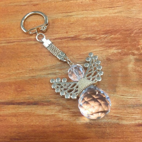 12 x Rhinestone Angel Keychains Favors Baptism First Communion Favor Recuerditos Christening Bautizo Favors, Religious Gift, Baptism